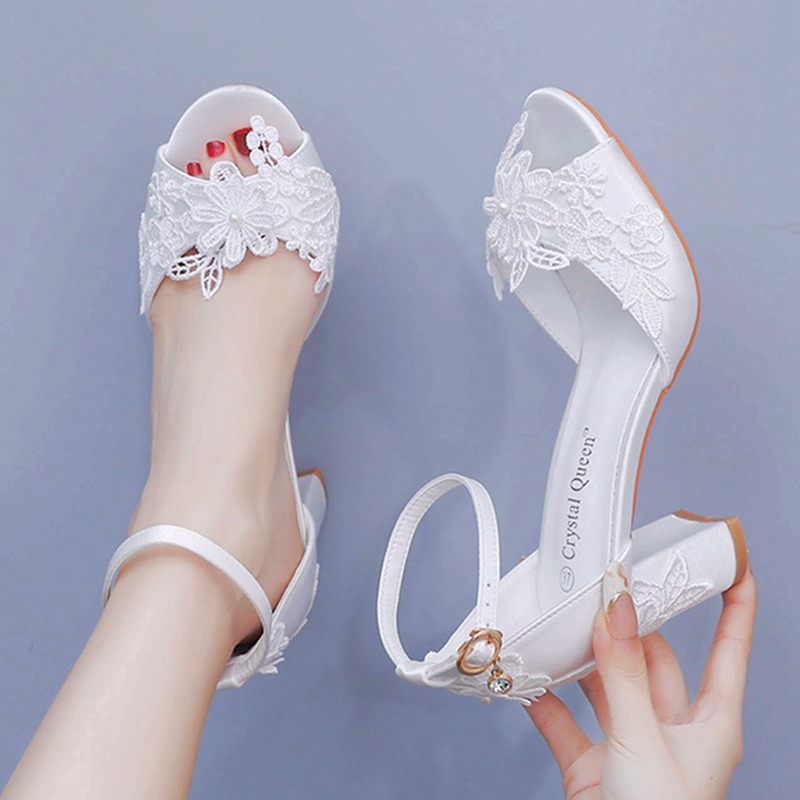 Women'S Formal Wear To A Wedding - Women White Silk High Heels Summer