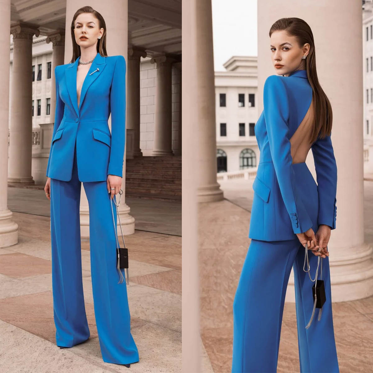 Sexy Open Back Women Blazer Su - Women Formal Wear For Graduation บทวิจารณ์และราคา