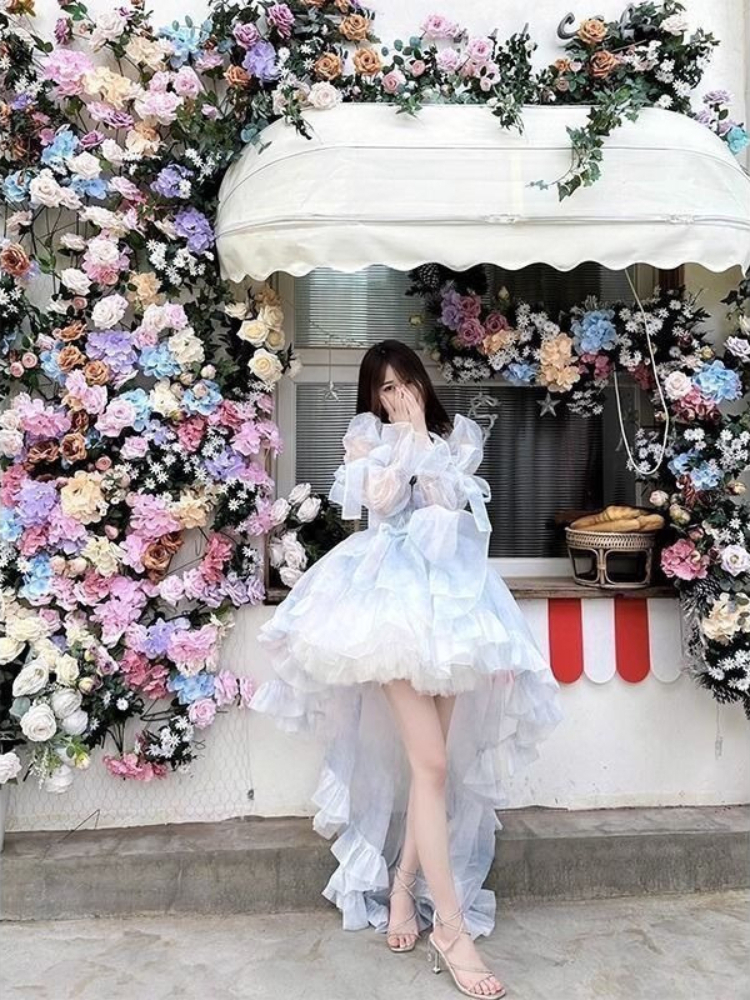 Sweet Lolita French Puff Sleev - Women Formal Wear For Graduation บทวิจารณ์และราคา