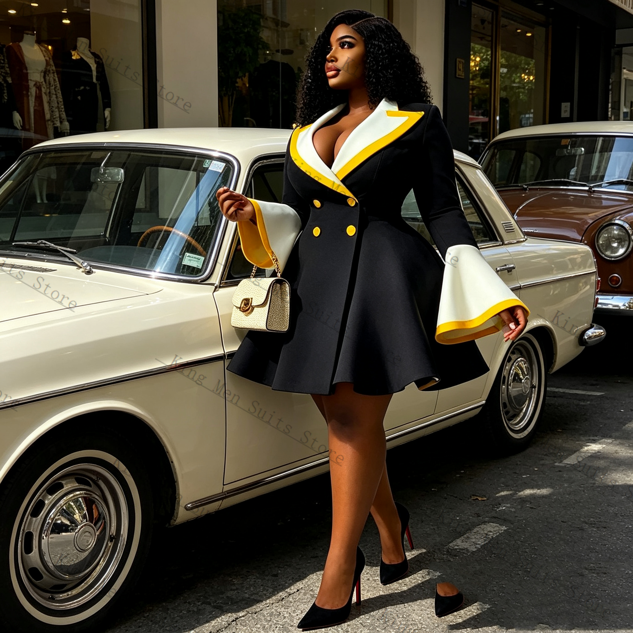 Spring Women Suit Skirt 1 Pcs  - Yellow Formal Wear Women บทวิจารณ์และราคา