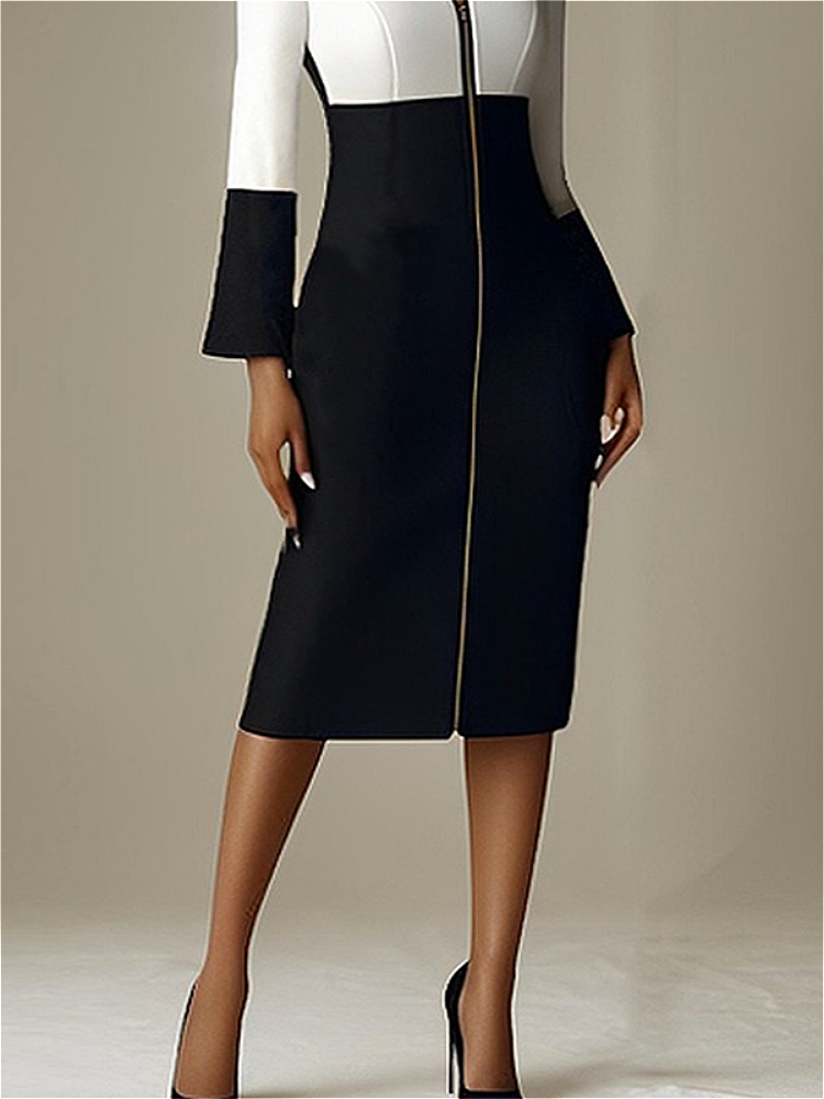 Women Contrast Color V Neck Zi - Women Formal Wear H&M บทวิจารณ์และราคา