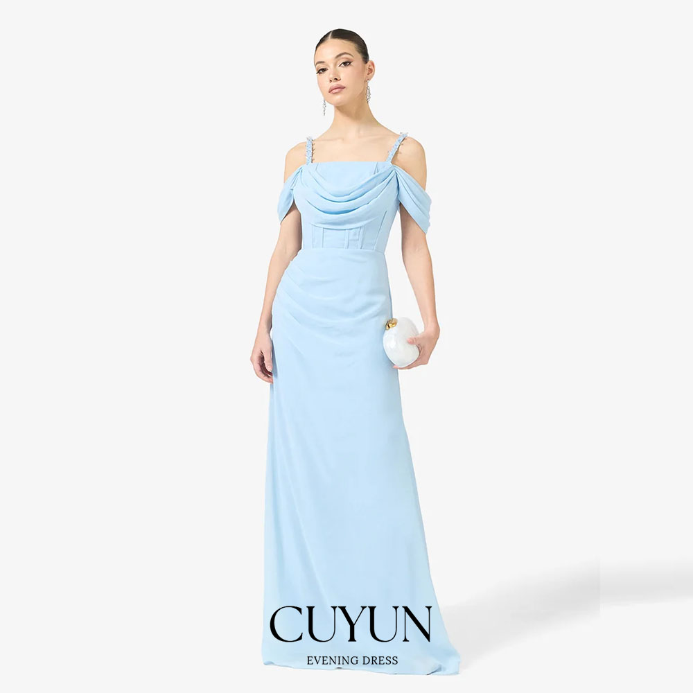 CUYUN Customized Sky Blue Form - Women'S Formal Dinner Wear บทวิจารณ์และราคา