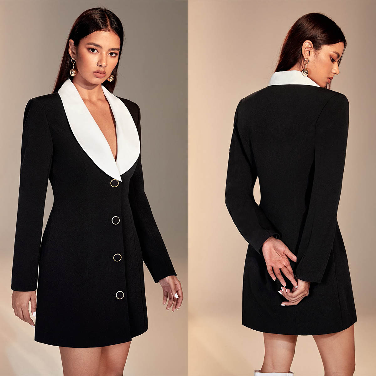 Color Matching Women Blazer Dr - Women Formal Wear For Graduation บทวิจารณ์และราคา
