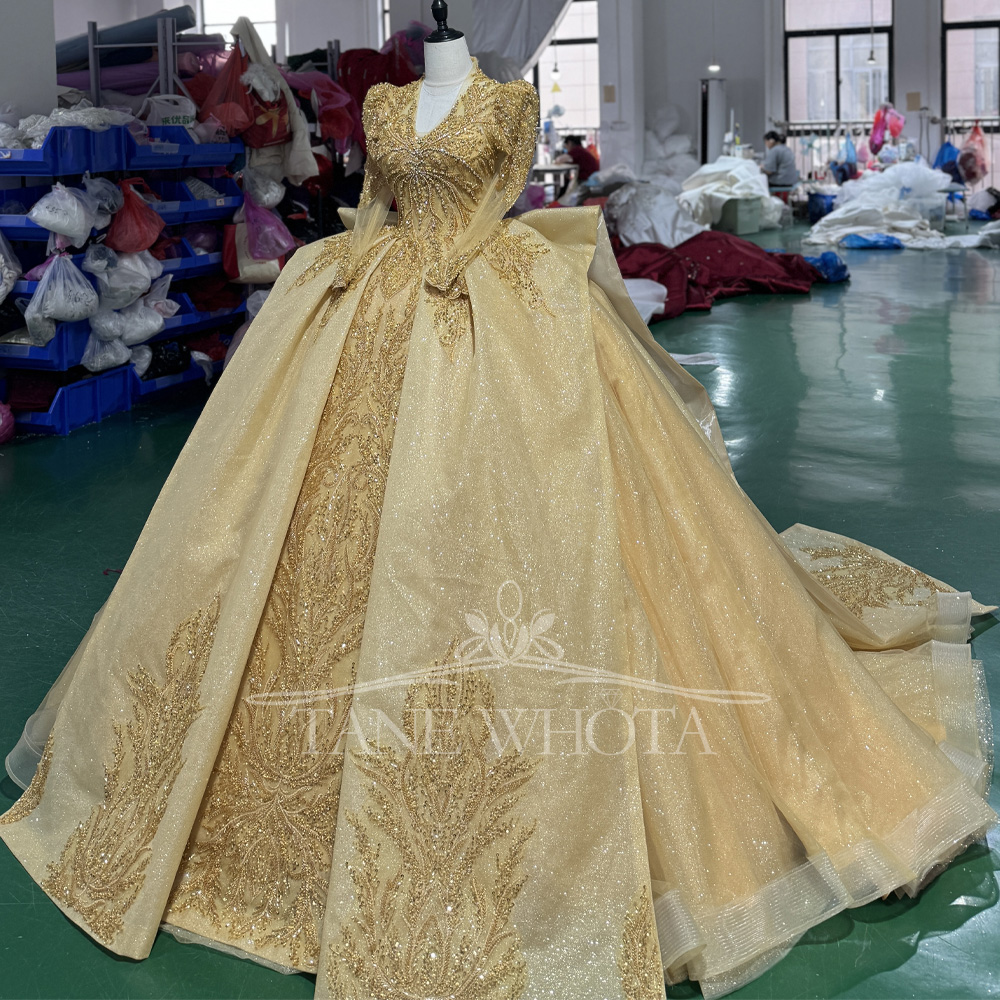 Elegant V-Neck Evening Dress 2 - Yellow Formal Wear Women บทวิจารณ์และราคา