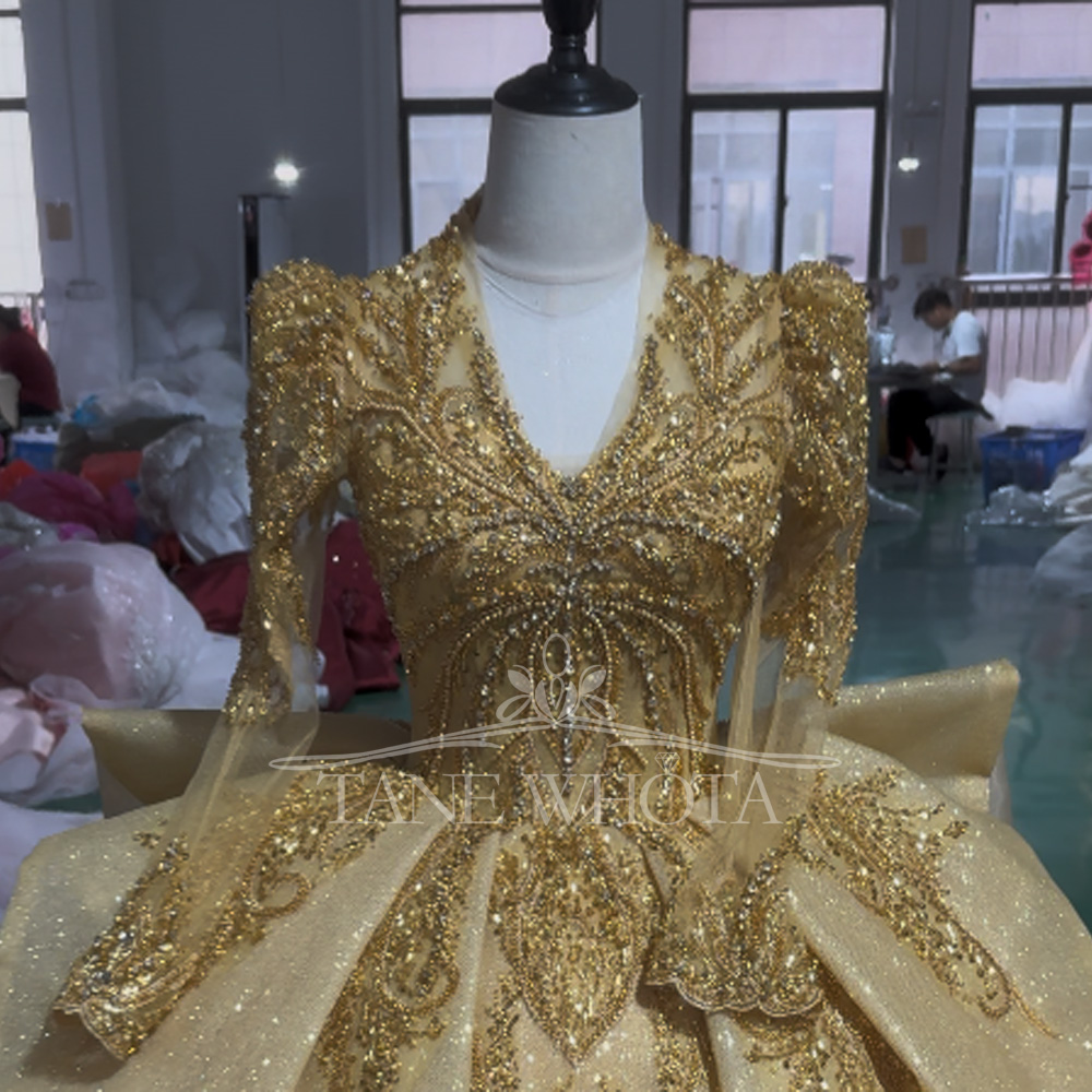 Elegant V-Neck Evening Dress 2 - Yellow Formal Wear Women บทวิจารณ์และราคา