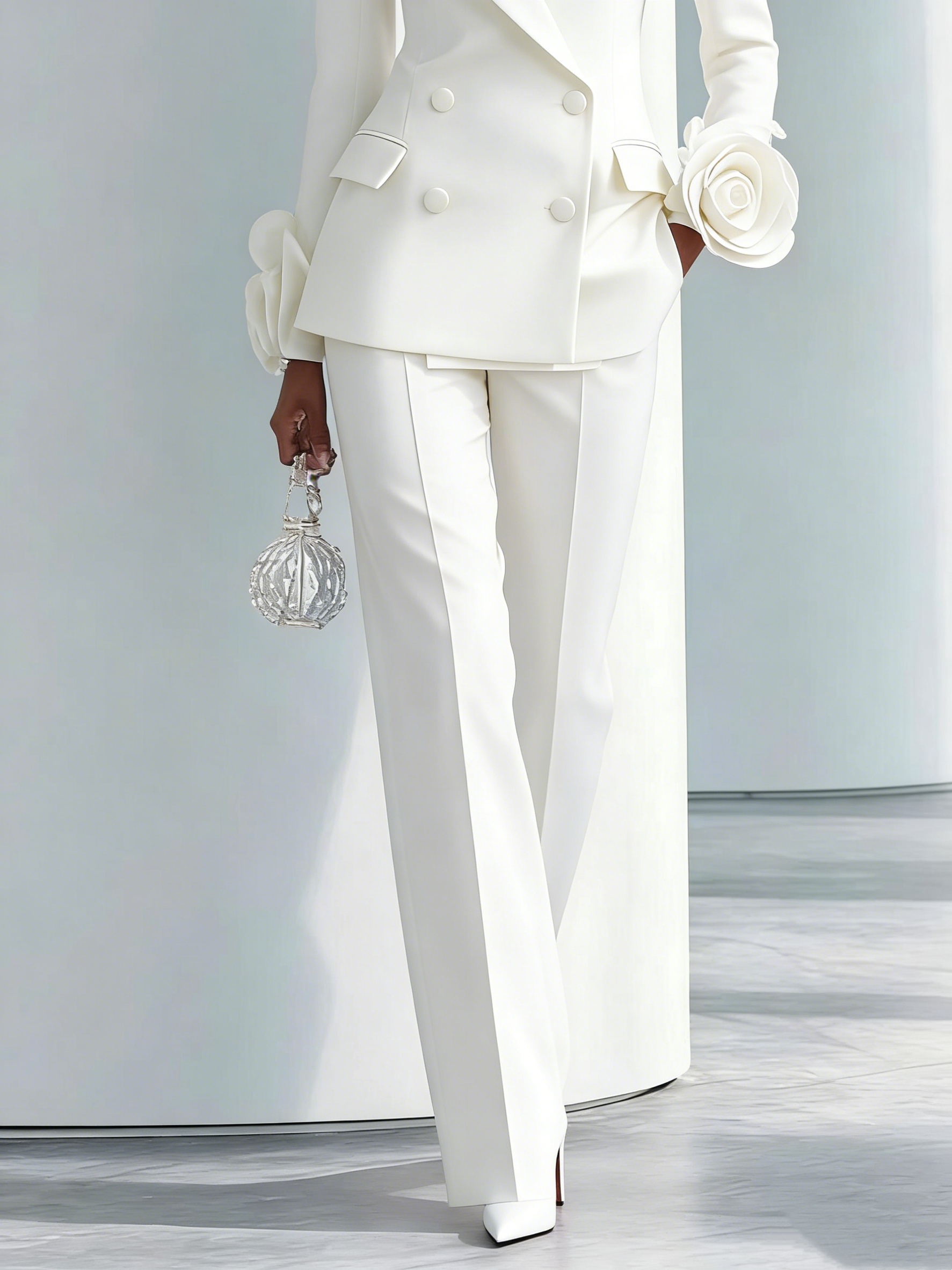 2 Pieces White Flowers Women P - Women Formal Wear For Graduation บทวิจารณ์และราคา