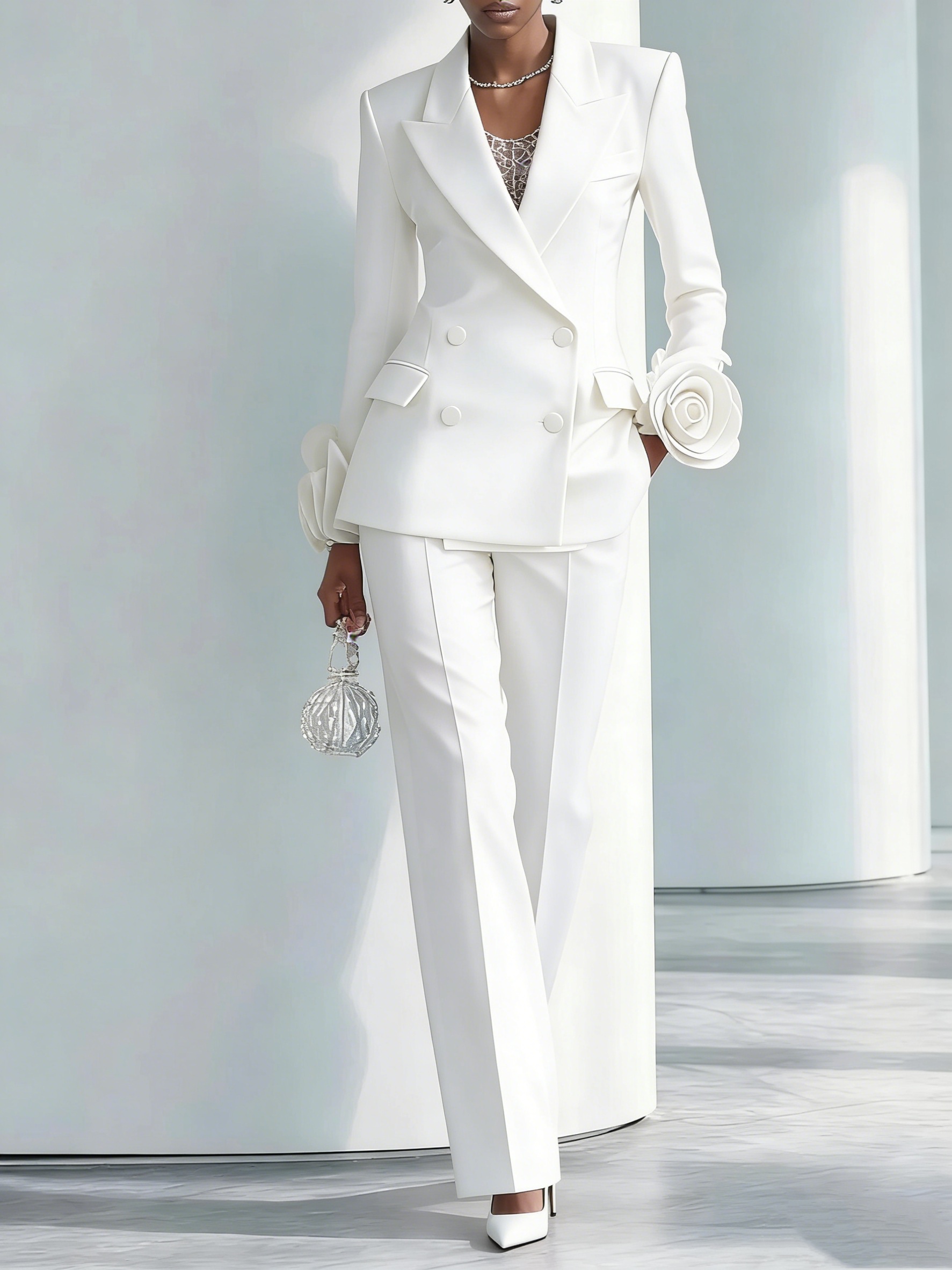2 Pieces White Flowers Women P - Women Formal Wear For Graduation บทวิจารณ์และราคา