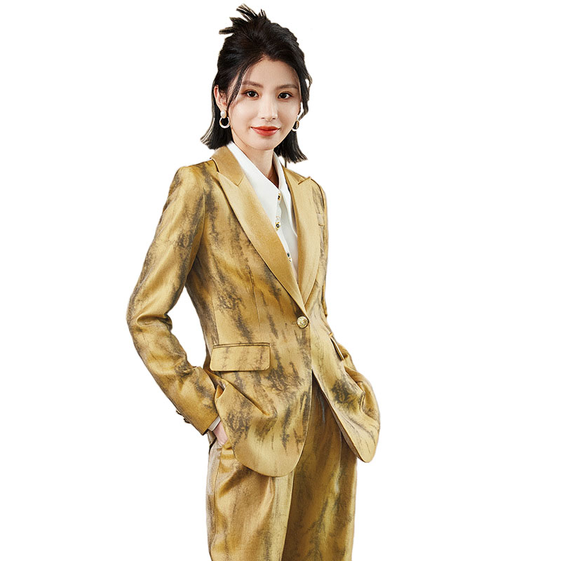 Women Golden Black Formal Pant - Women Formal Wear With Tie บทวิจารณ์และราคา