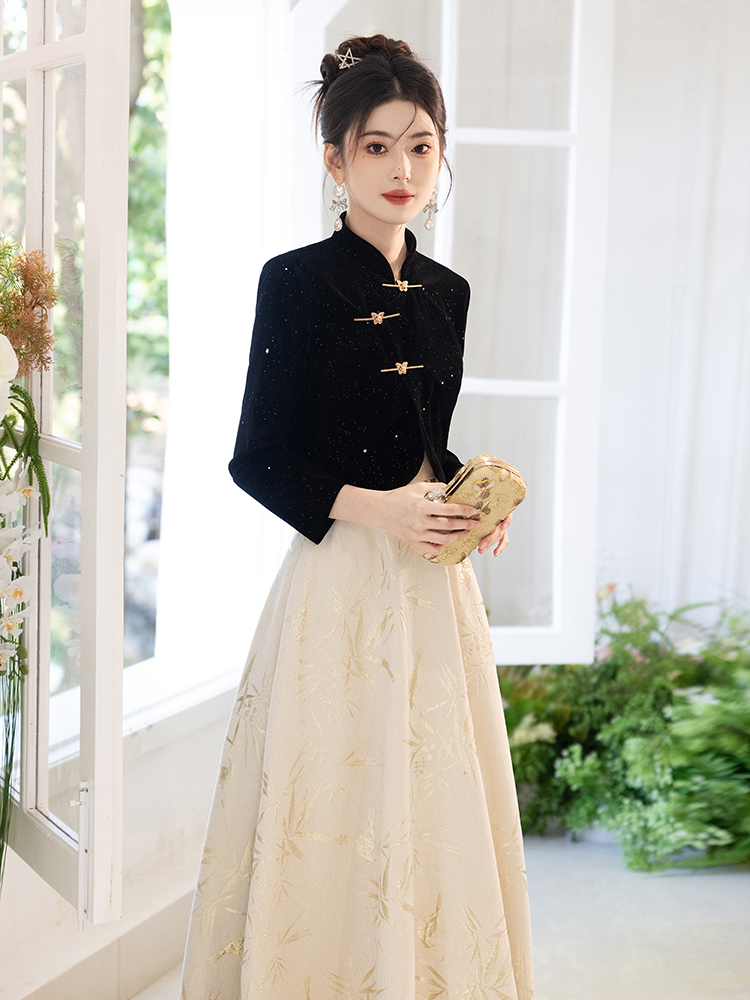 Black New Chinese Style  Set A - Women'S Formal Dinner Wear บทวิจารณ์และราคา
