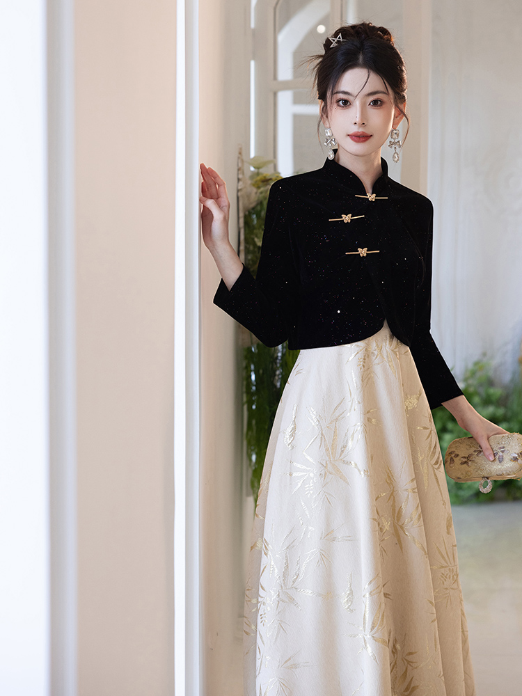 Black New Chinese Style  Set A - Women'S Formal Dinner Wear บทวิจารณ์และราคา