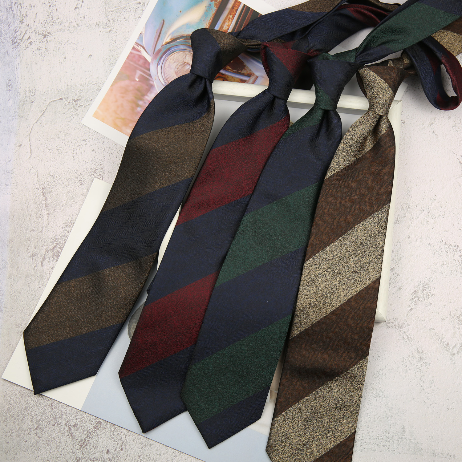 Fashion 8cm Navy Striped Neckt - Women Formal Wear With Tie บทวิจารณ์และราคา