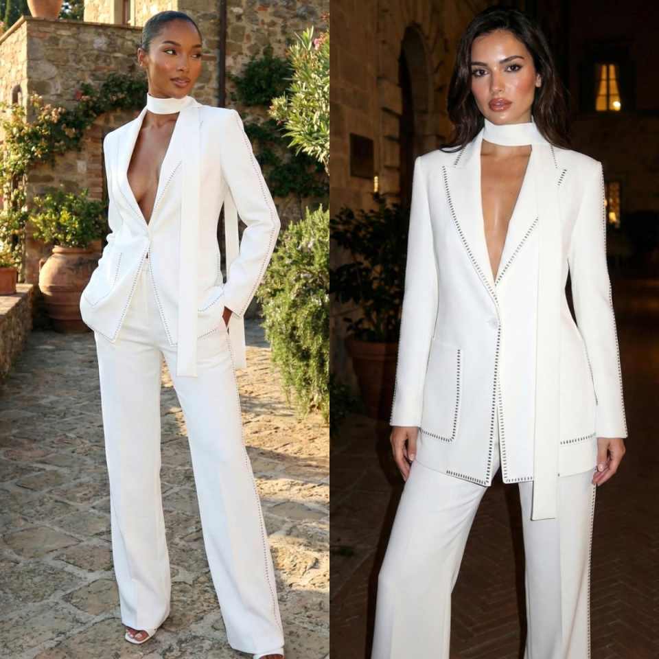 2 Pieces Women Wedding Pants S - Women Formal Wear For Graduation บทวิจารณ์และราคา