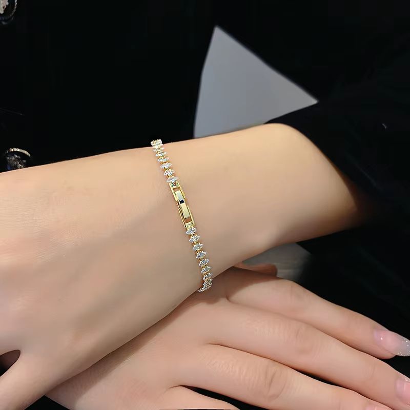 Dainty Gold CZ Bracelet – Wome - Women'S Formal Dinner Wear บทวิจารณ์และราคา
