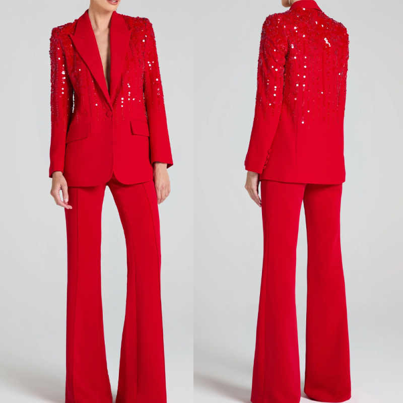 Shiny Sequins Women Suits V-Ne - Women'S Formal Dinner Wear บทวิจารณ์และราคา