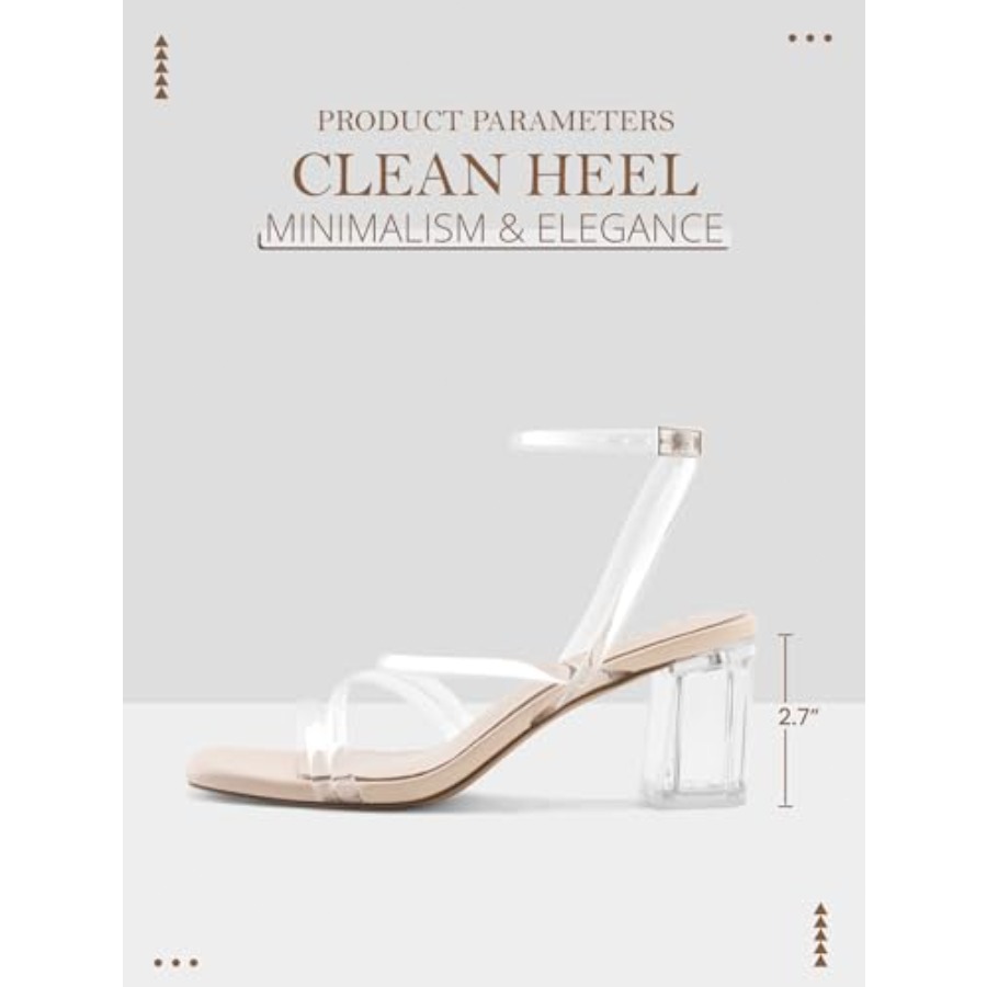 LACUONE Strappy Heels for wome - Pump Heel Block บทวิจารณ์และราคา