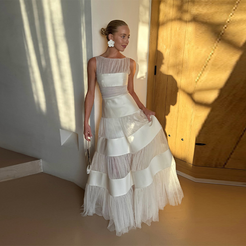 Lady Chic White Sleeveless Pat - Women'S Formal Dinner Wear บทวิจารณ์และราคา