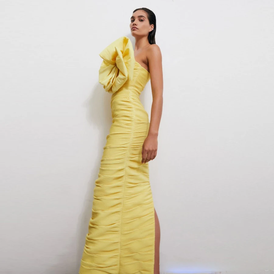 Yellow Arabic Evening Gown Ruc - Women Formal Wear H&M บทวิจารณ์และราคา