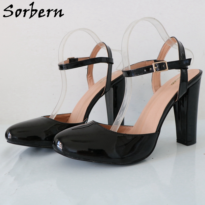 Sorbern Black Shiny Block High - Pump Heel Block บทวิจารณ์และราคา