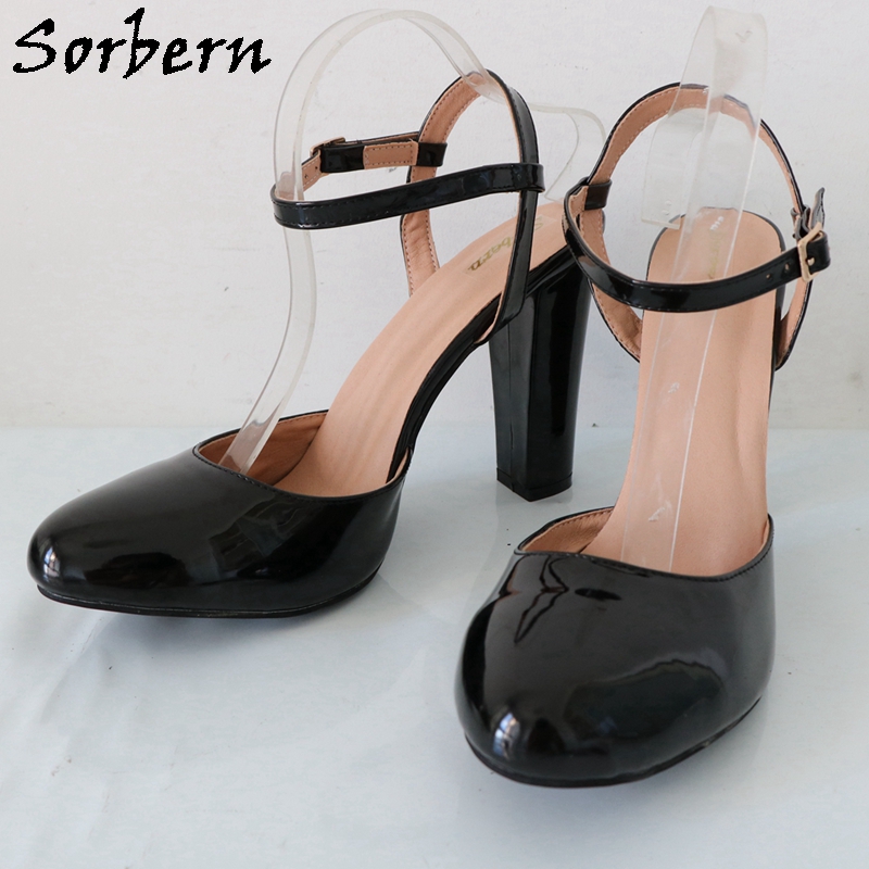 Sorbern Black Shiny Block High - Pump Heel Block บทวิจารณ์และราคา