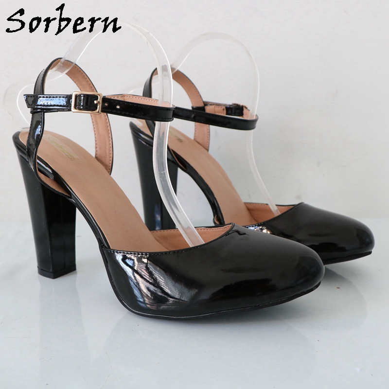 Sorbern Black Shiny Block High - Pump Heel Block บทวิจารณ์และราคา