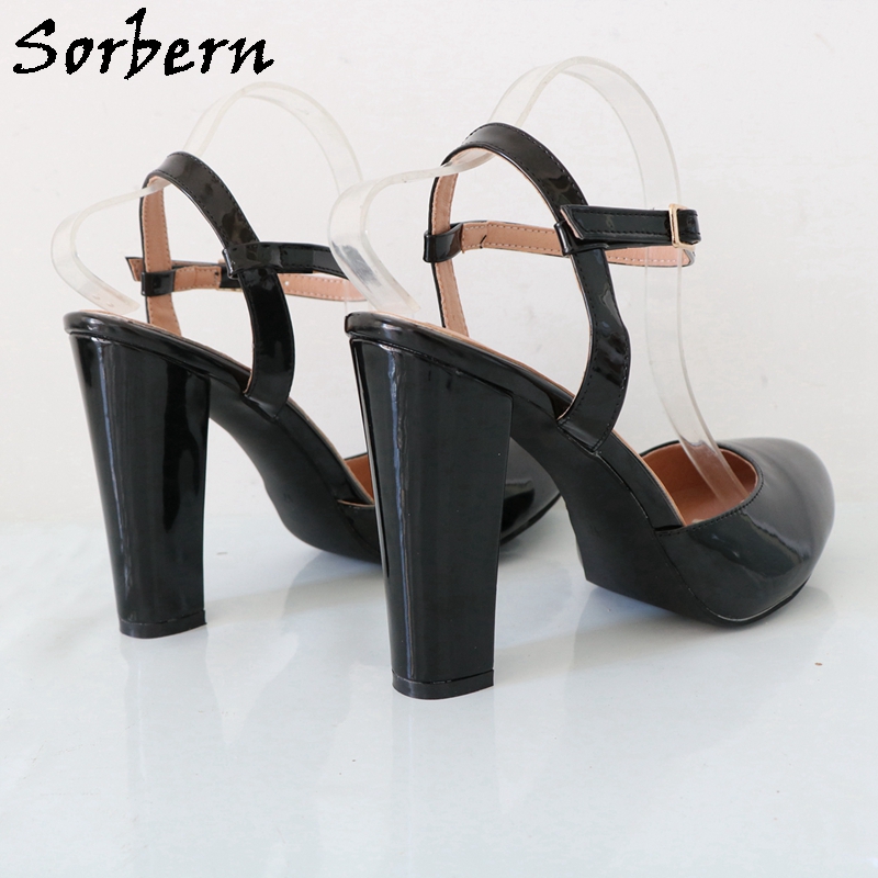 Sorbern Black Shiny Block High - Pump Heel Block บทวิจารณ์และราคา