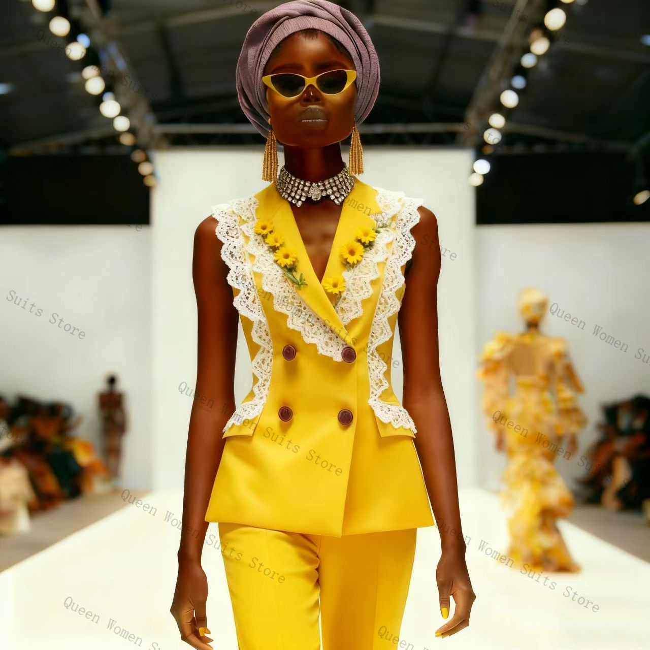 Yellow White Lace Women Suit P - Yellow Formal Wear Women บทวิจารณ์และราคา