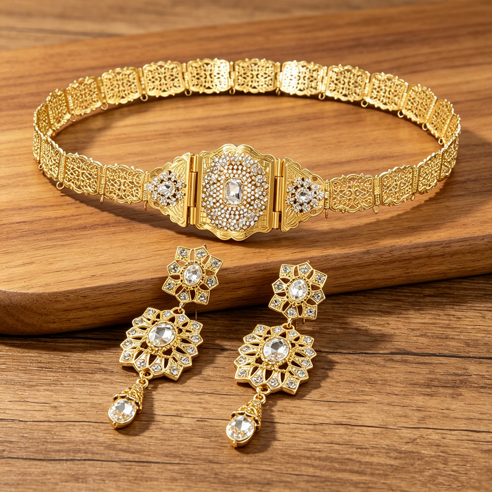 2pcs Classic Filigree Rhinesto - Women Formal Wear Ethnic บทวิจารณ์และราคา