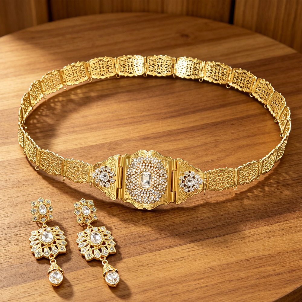 2pcs Classic Filigree Rhinesto - Women Formal Wear Ethnic บทวิจารณ์และราคา