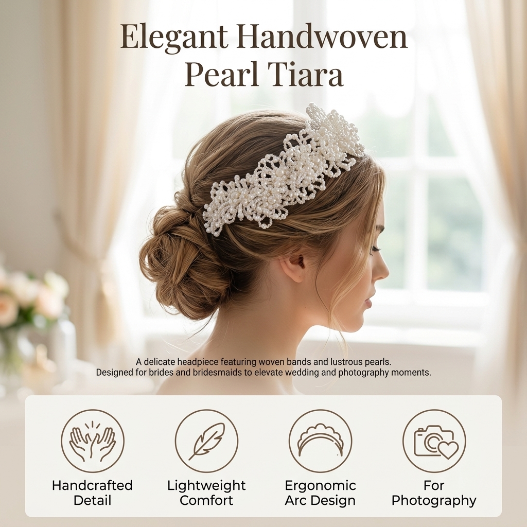 Pearl Crown Headpiece For Wedd - Women'S Formal Wear To A Wedding บทวิจารณ์และราคา