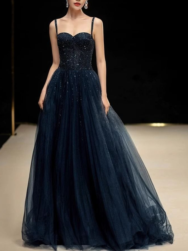 Elegant Princess Navy Blue Seq - Women Formal Wear For Graduation บทวิจารณ์และราคา