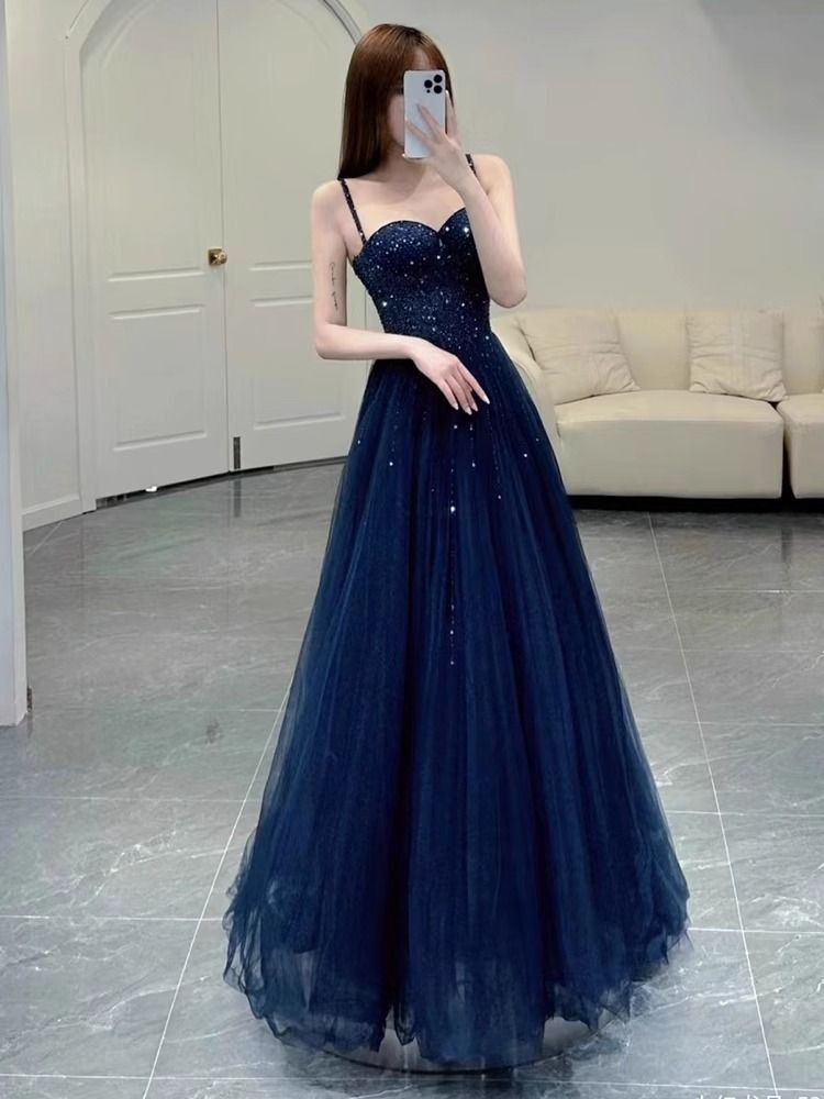 Elegant Princess Navy Blue Seq - Women Formal Wear For Graduation บทวิจารณ์และราคา