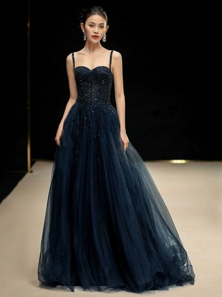 Elegant Princess Navy Blue Seq - Women Formal Wear For Graduation บทวิจารณ์และราคา