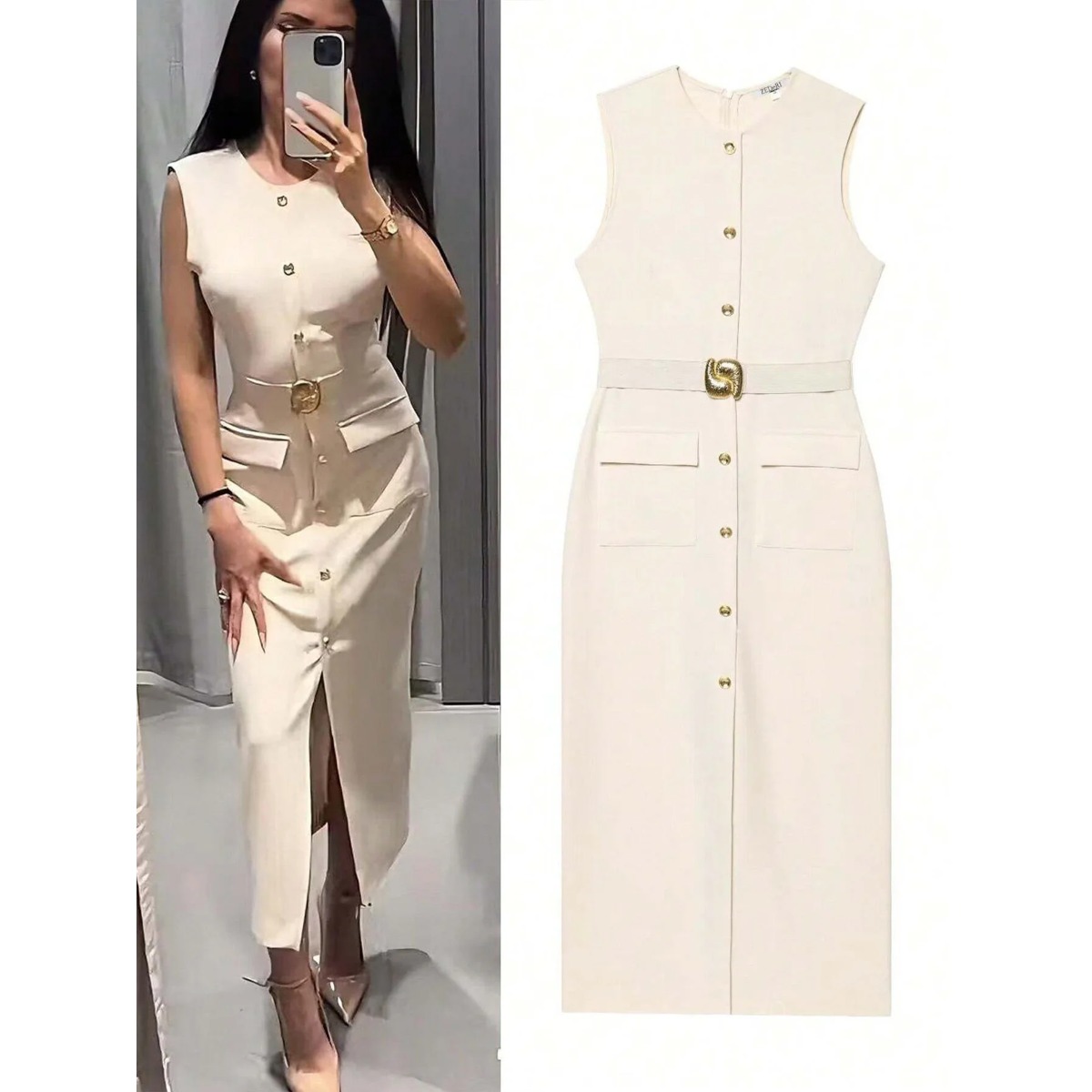Woman‘s Sleeveless Crew-neck S - Women'S Formal Dinner Wear บทวิจารณ์และราคา