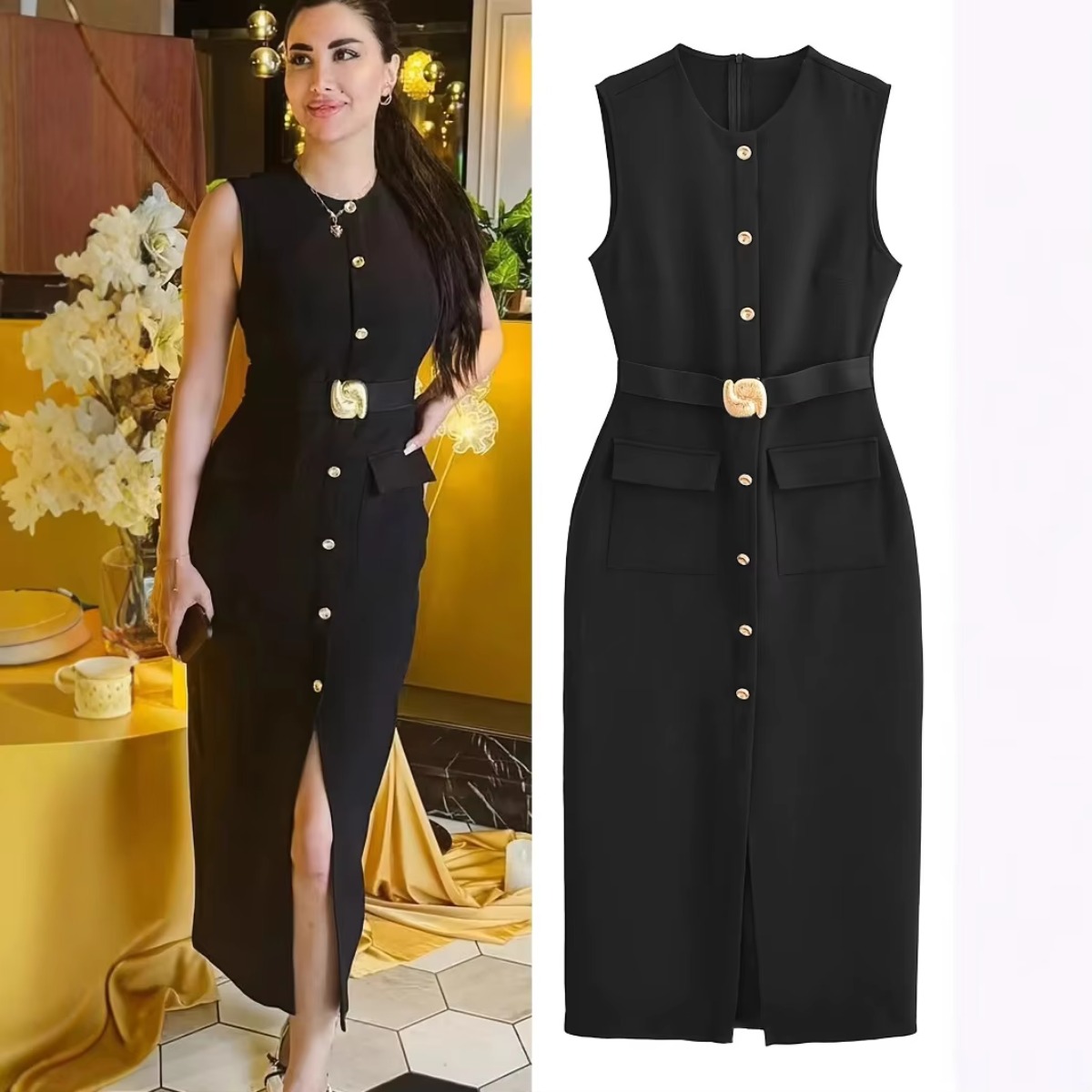 Woman‘s Sleeveless Crew-neck S - Women'S Formal Dinner Wear บทวิจารณ์และราคา