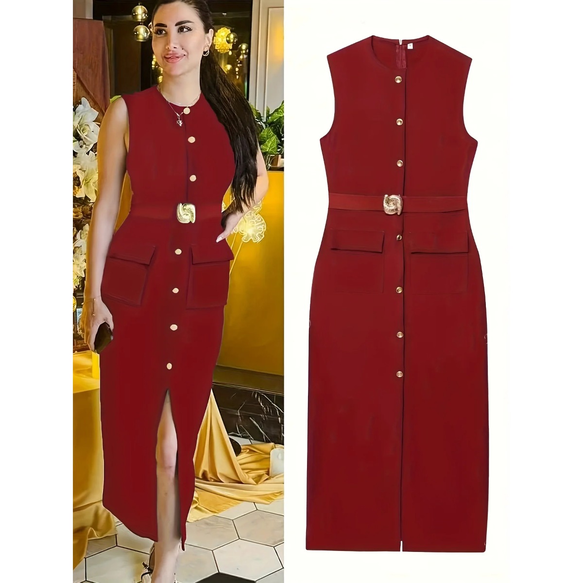 Woman‘s Sleeveless Crew-neck S - Women'S Formal Dinner Wear บทวิจารณ์และราคา