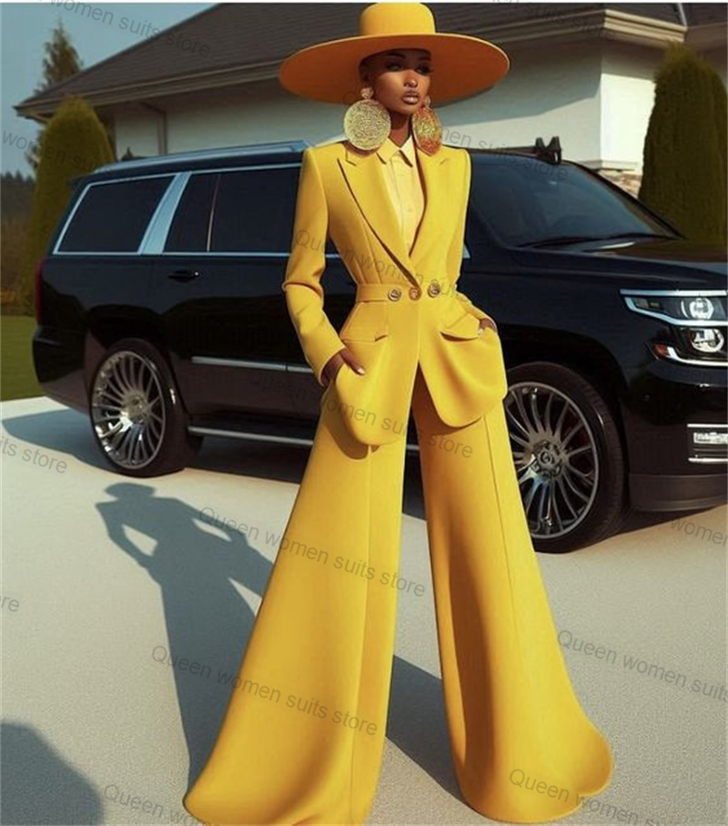 Yellow Cotton Women Suit Set 2 - Yellow Formal Wear Women บทวิจารณ์และราคา