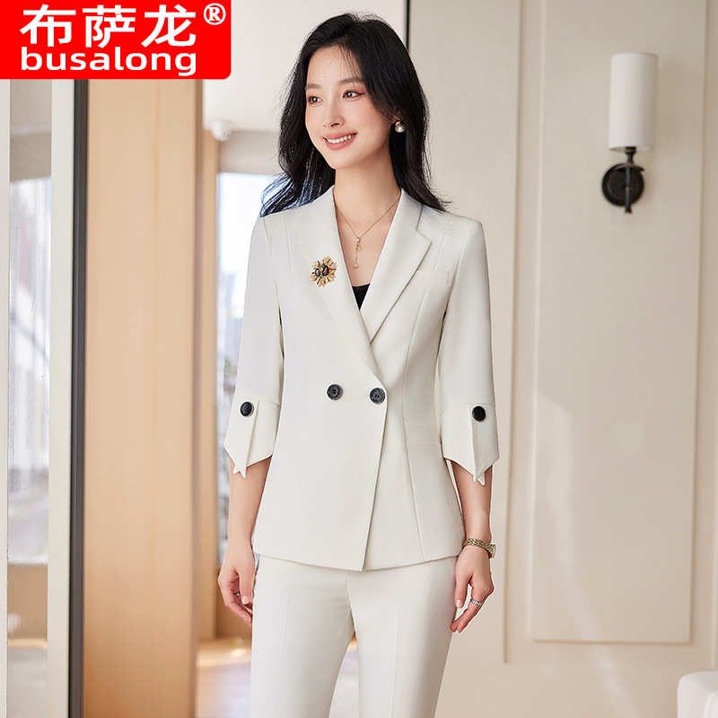 Spring Summer New Yellow Suit  - Yellow Formal Wear Women บทวิจารณ์และราคา