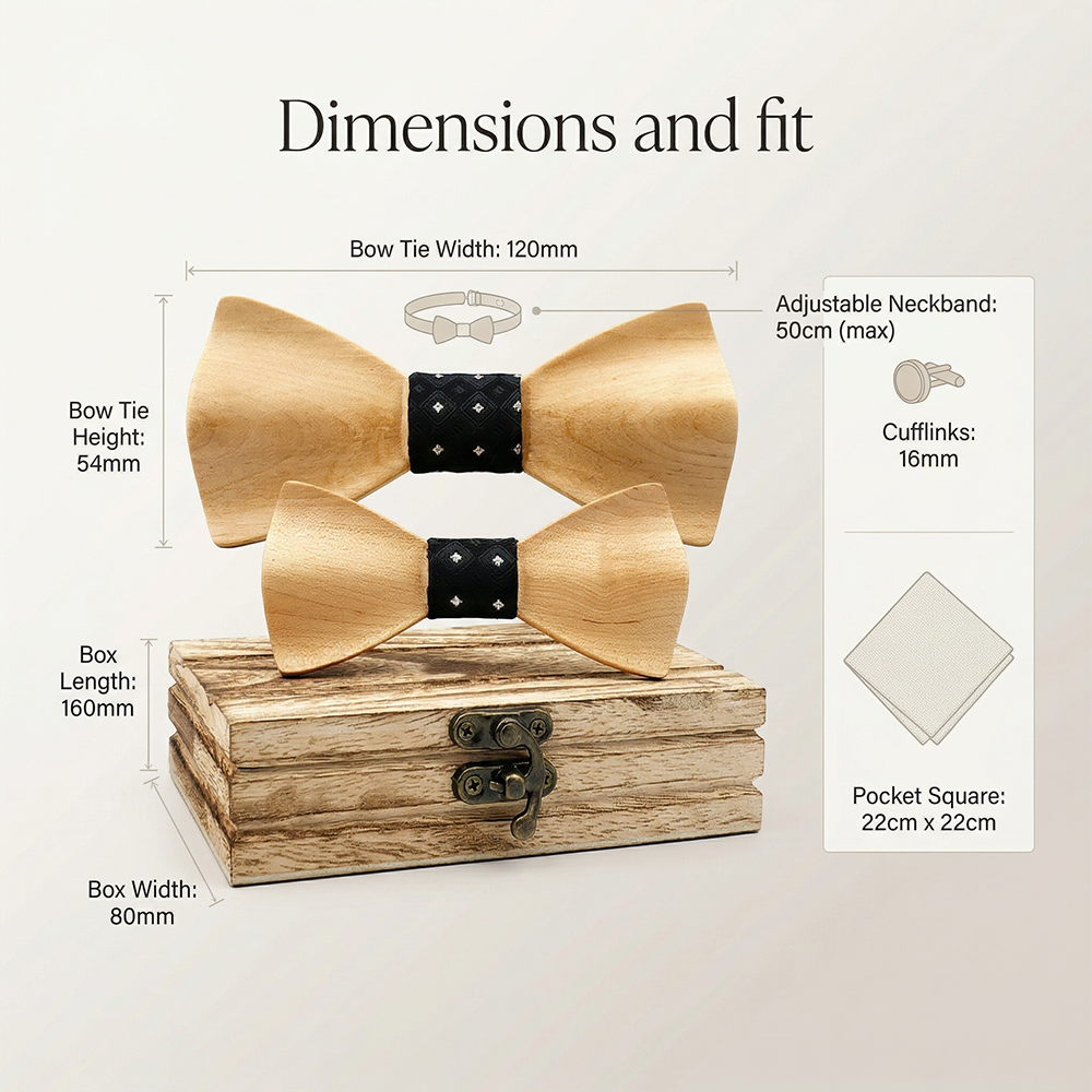 Wooden Bowtie Kit Father and k - Women'S Formal Dinner Wear บทวิจารณ์และราคา