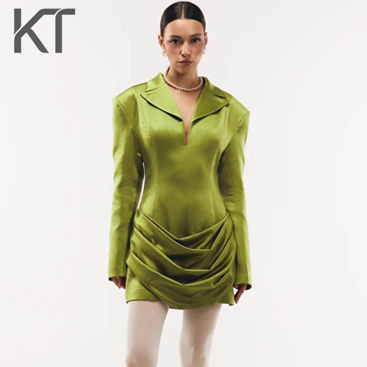 KT Elegant Satin Blazer Dress  - Women Formal Wear H&M บทวิจารณ์และราคา