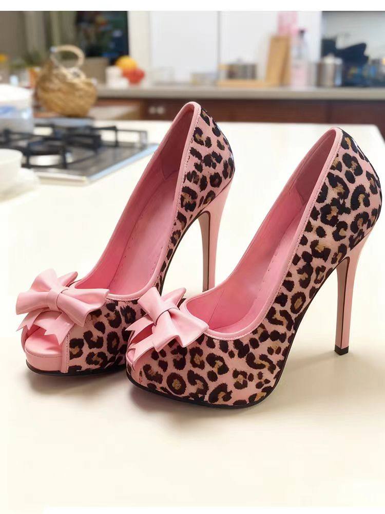 2026 Pink Leopard Print Bow Hi - Women'S Formal Wear To A Wedding บทวิจารณ์และราคา