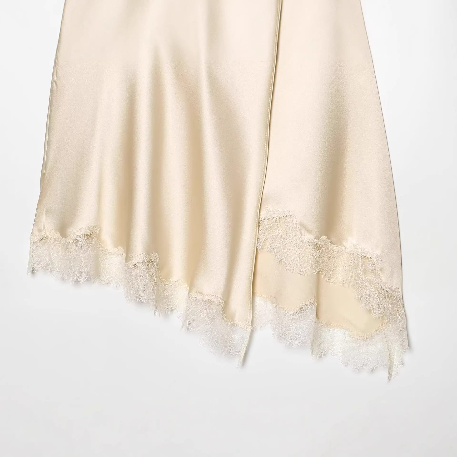 Women's Elegant Satin Lace Hem - Yellow Formal Wear Women บทวิจารณ์และราคา