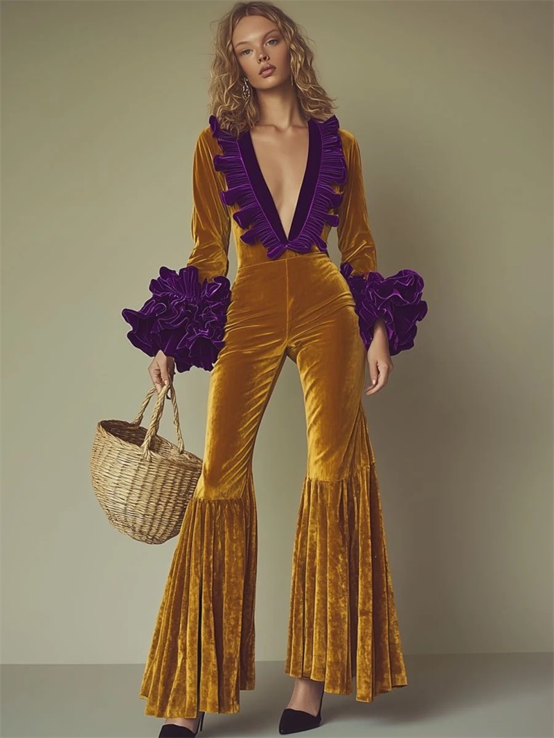 Yellow Purple Velvet Women Jum - Yellow Formal Wear Women บทวิจารณ์และราคา
