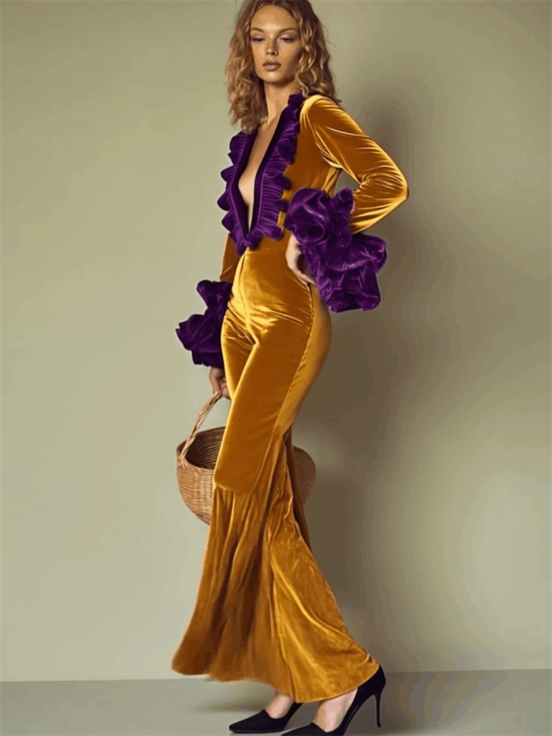 Yellow Purple Velvet Women Jum - Yellow Formal Wear Women บทวิจารณ์และราคา