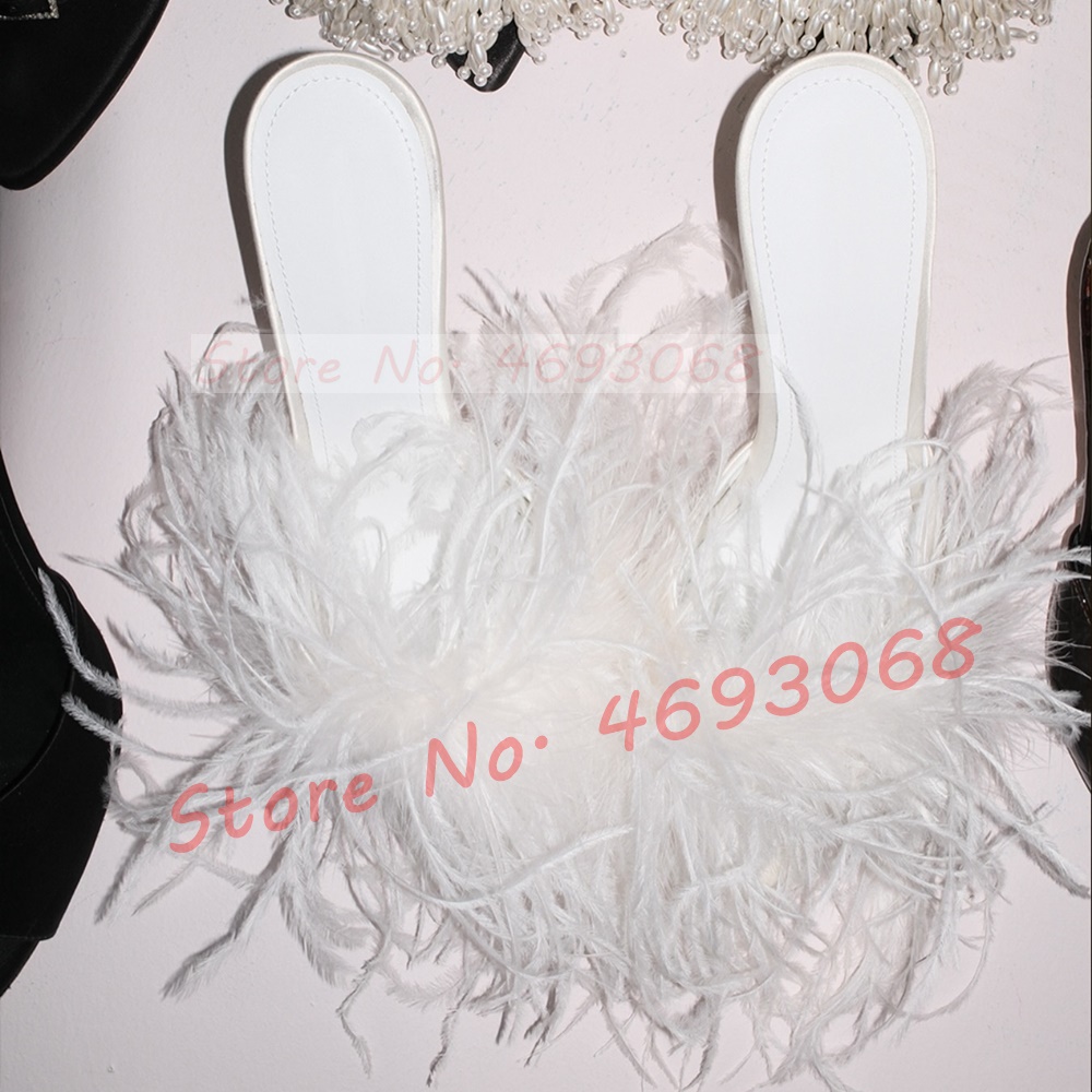 White Ostrich Feather Heeled S - Women'S Formal Wear To A Wedding บทวิจารณ์และราคา