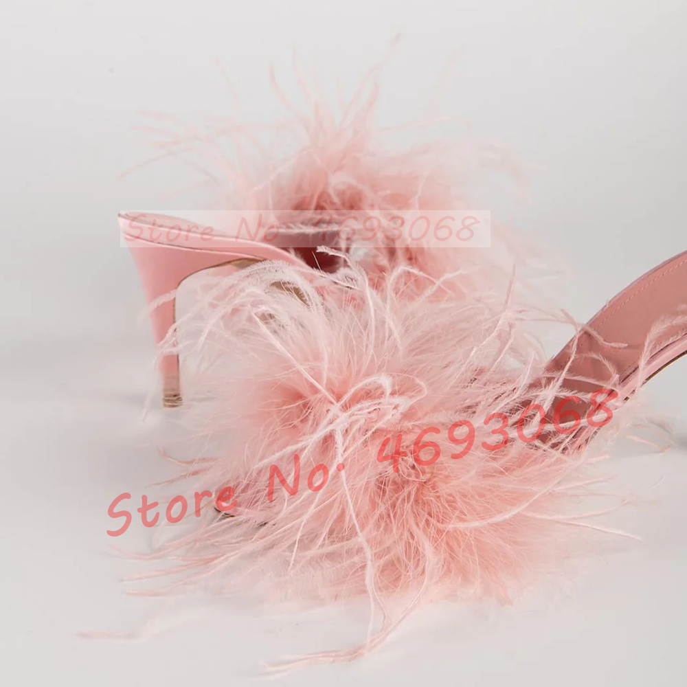 White Ostrich Feather Heeled S - Women'S Formal Wear To A Wedding บทวิจารณ์และราคา