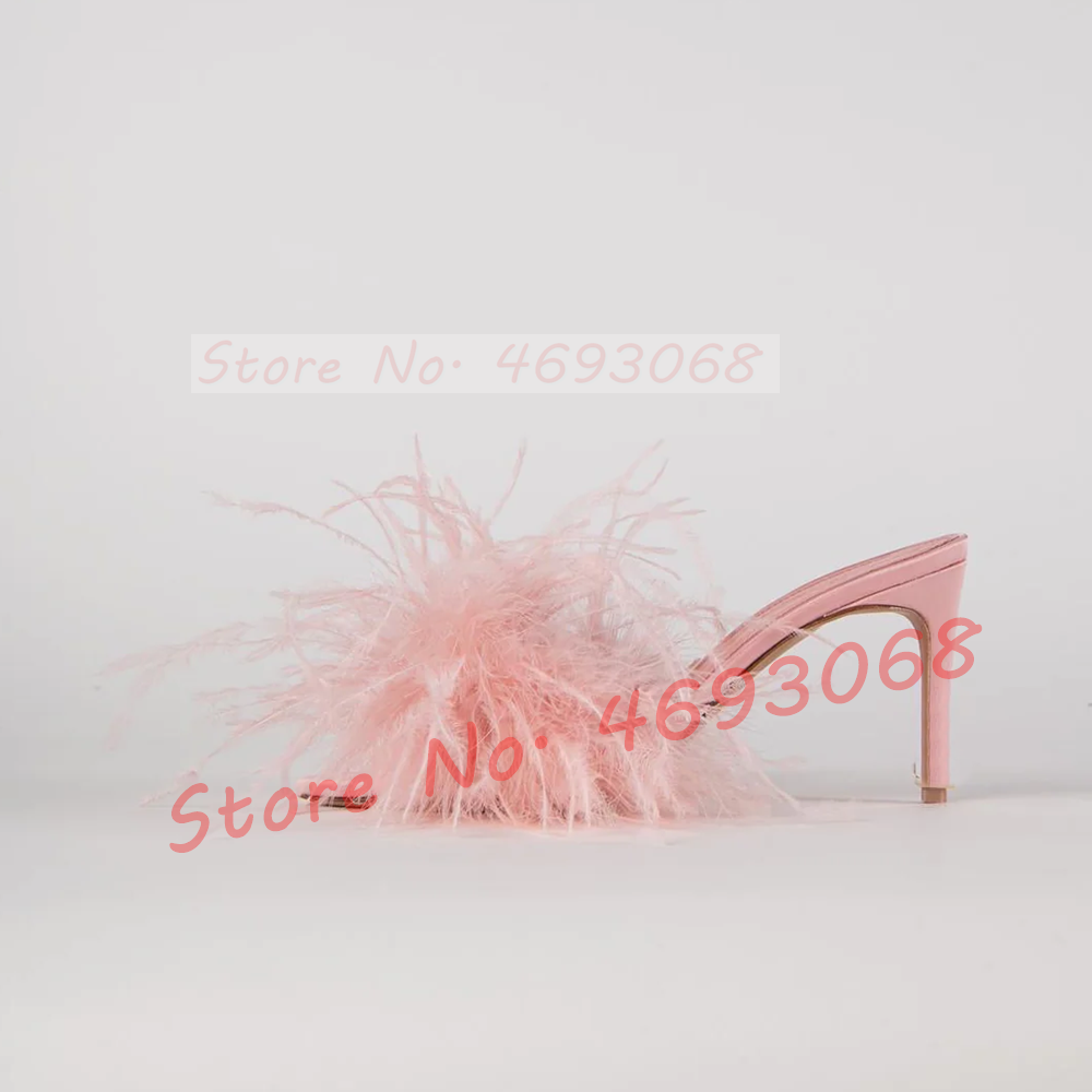 White Ostrich Feather Heeled S - Women'S Formal Wear To A Wedding บทวิจารณ์และราคา
